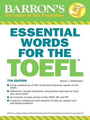 cover image of Essential Words for the TOEFL